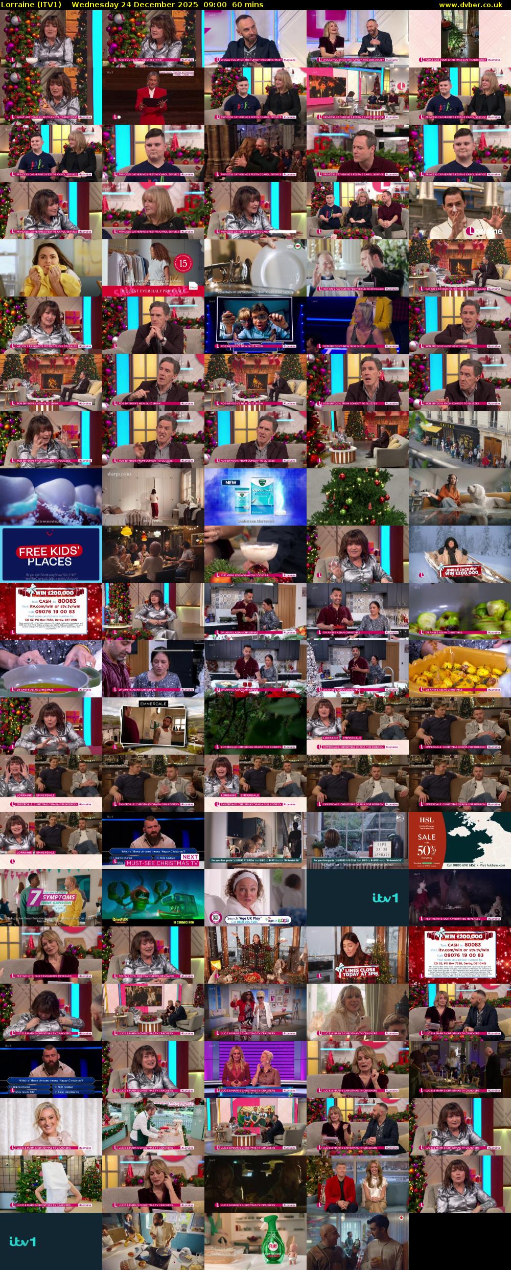 Lorraine (ITV1) Wednesday 24 December 2025 09:00 - 10:00