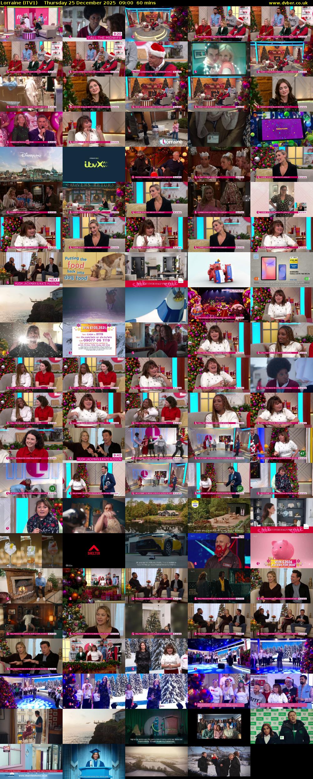 Lorraine (ITV1) Thursday 25 December 2025 09:00 - 10:00