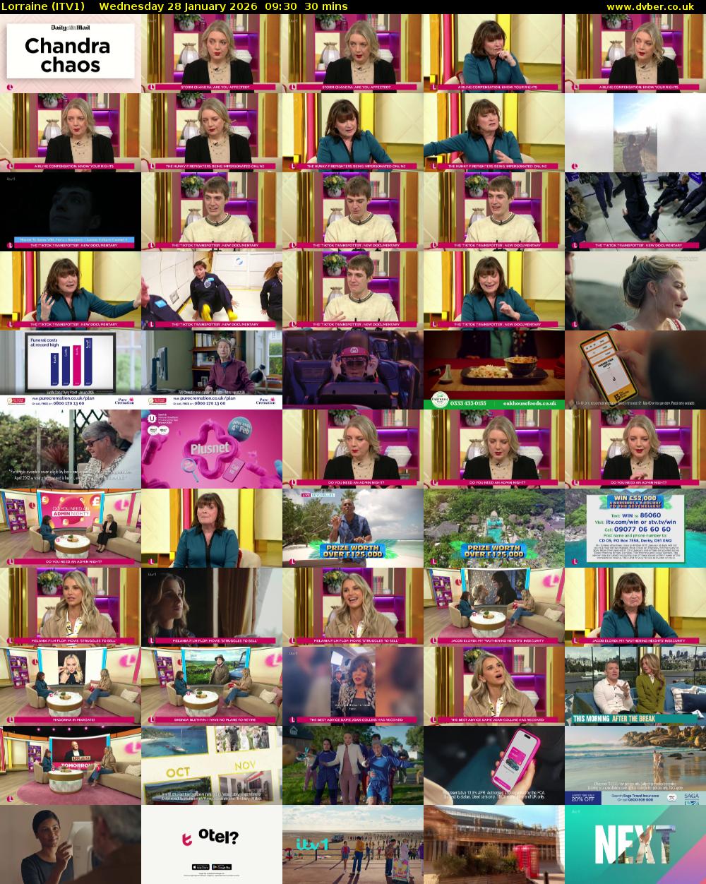 Lorraine (ITV1) Wednesday 28 January 2026 09:30 - 10:00