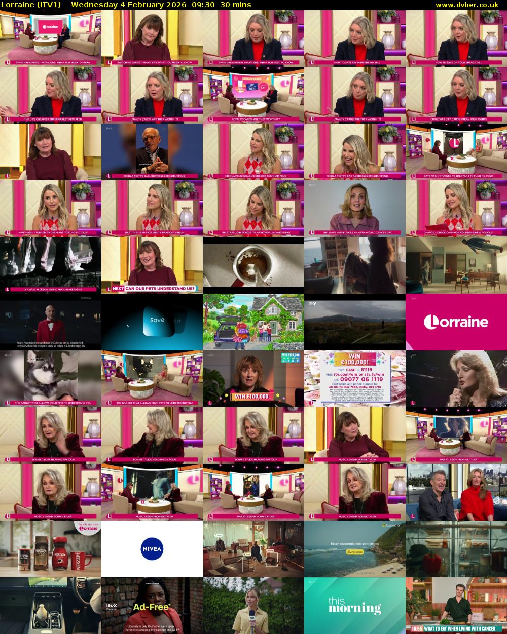 Lorraine (ITV1) Wednesday 4 February 2026 09:30 - 10:00