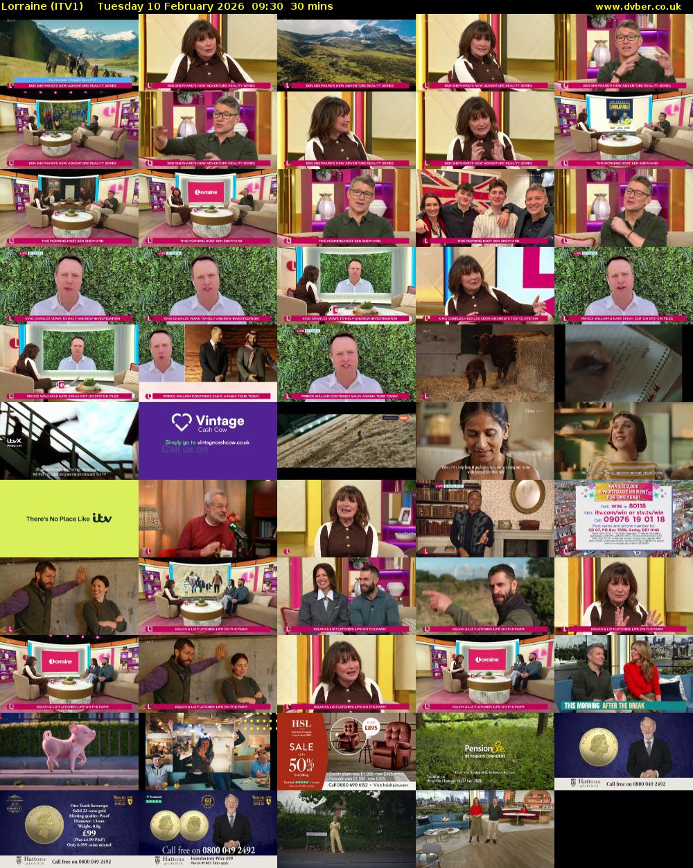 Lorraine (ITV1) Tuesday 10 February 2026 09:30 - 10:00