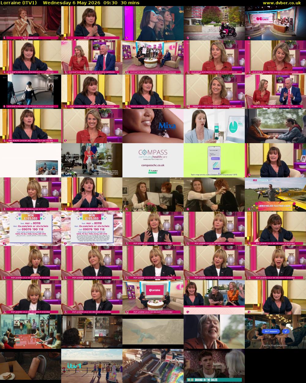 Lorraine (ITV1) Wednesday 6 May 2026 09:30 - 10:00