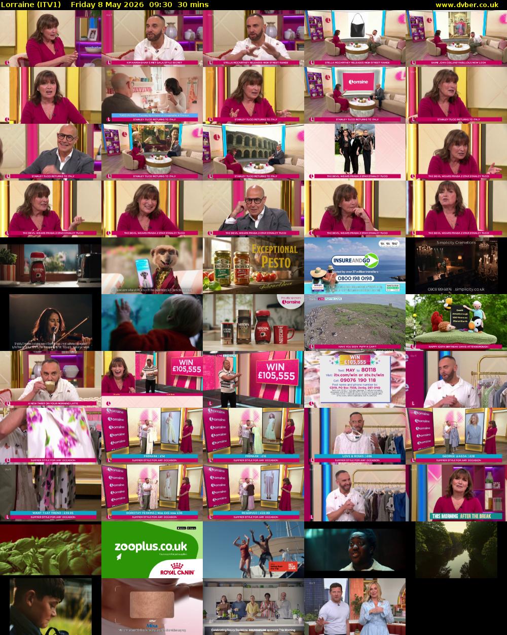 Lorraine (ITV1) Friday 8 May 2026 09:30 - 10:00