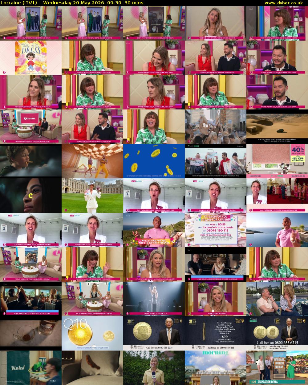Lorraine (ITV1) Wednesday 20 May 2026 09:30 - 10:00