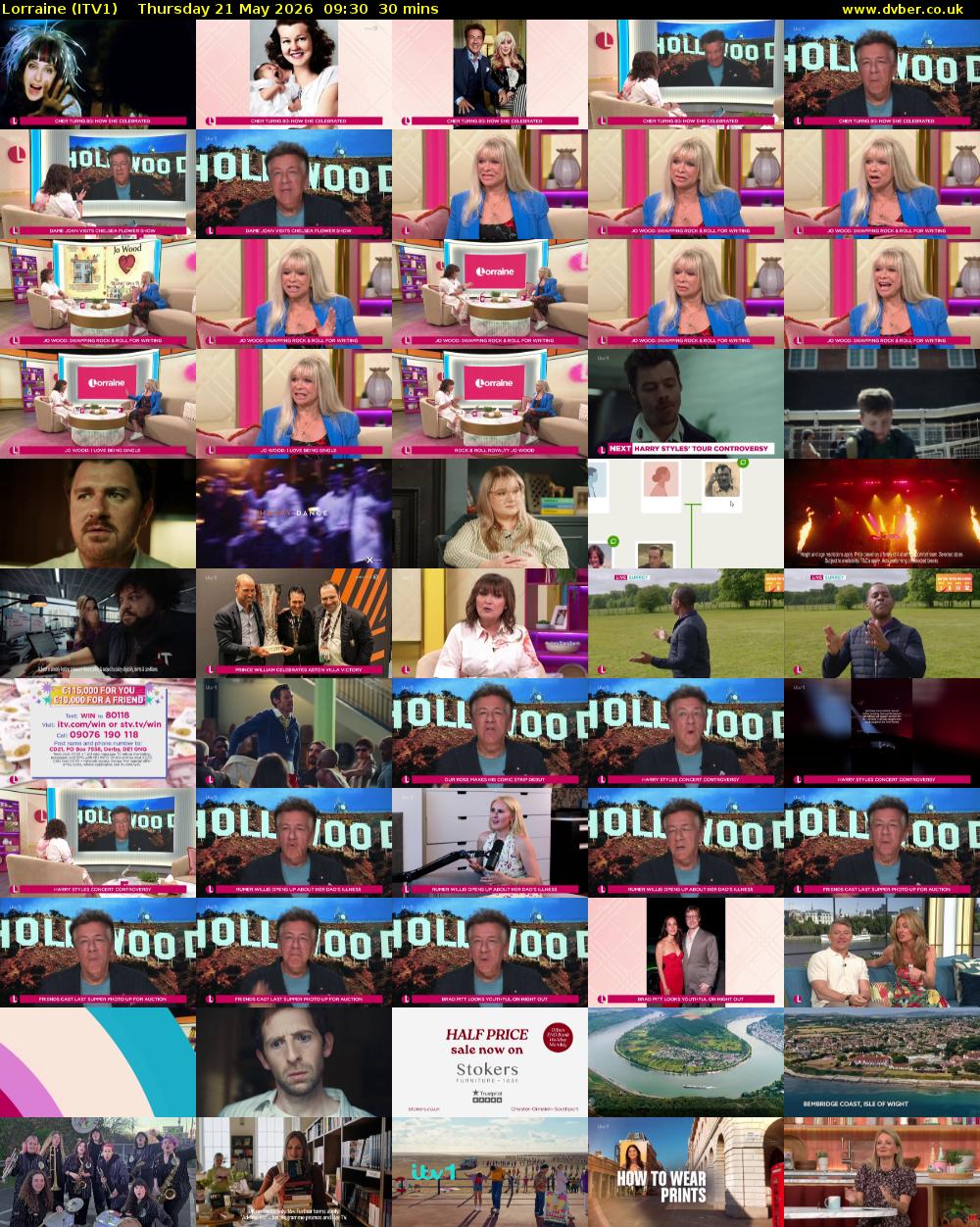 Lorraine (ITV1) Thursday 21 May 2026 09:30 - 10:00