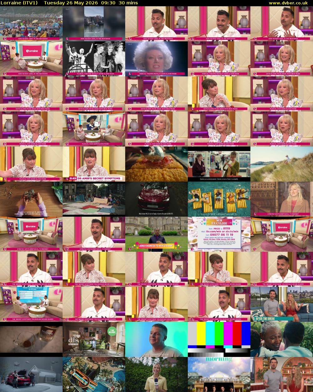 Lorraine (ITV1) Tuesday 26 May 2026 09:30 - 10:00