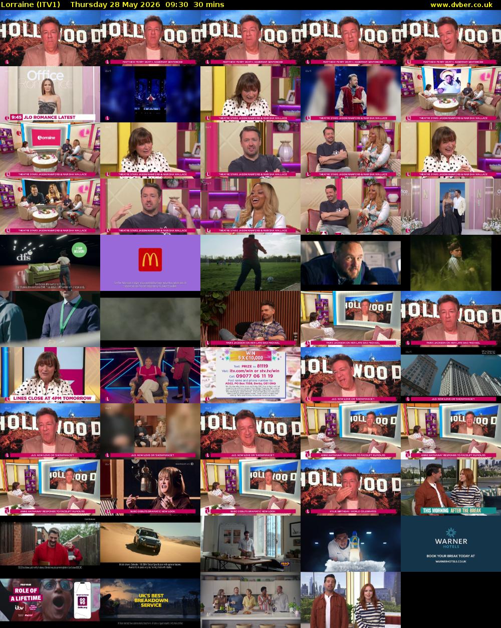 Lorraine (ITV1) Thursday 28 May 2026 09:30 - 10:00