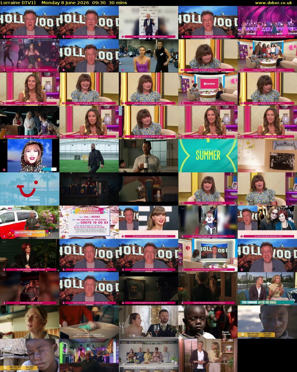 Lorraine (ITV1) Monday 8 June 2026 09:30 - 10:00