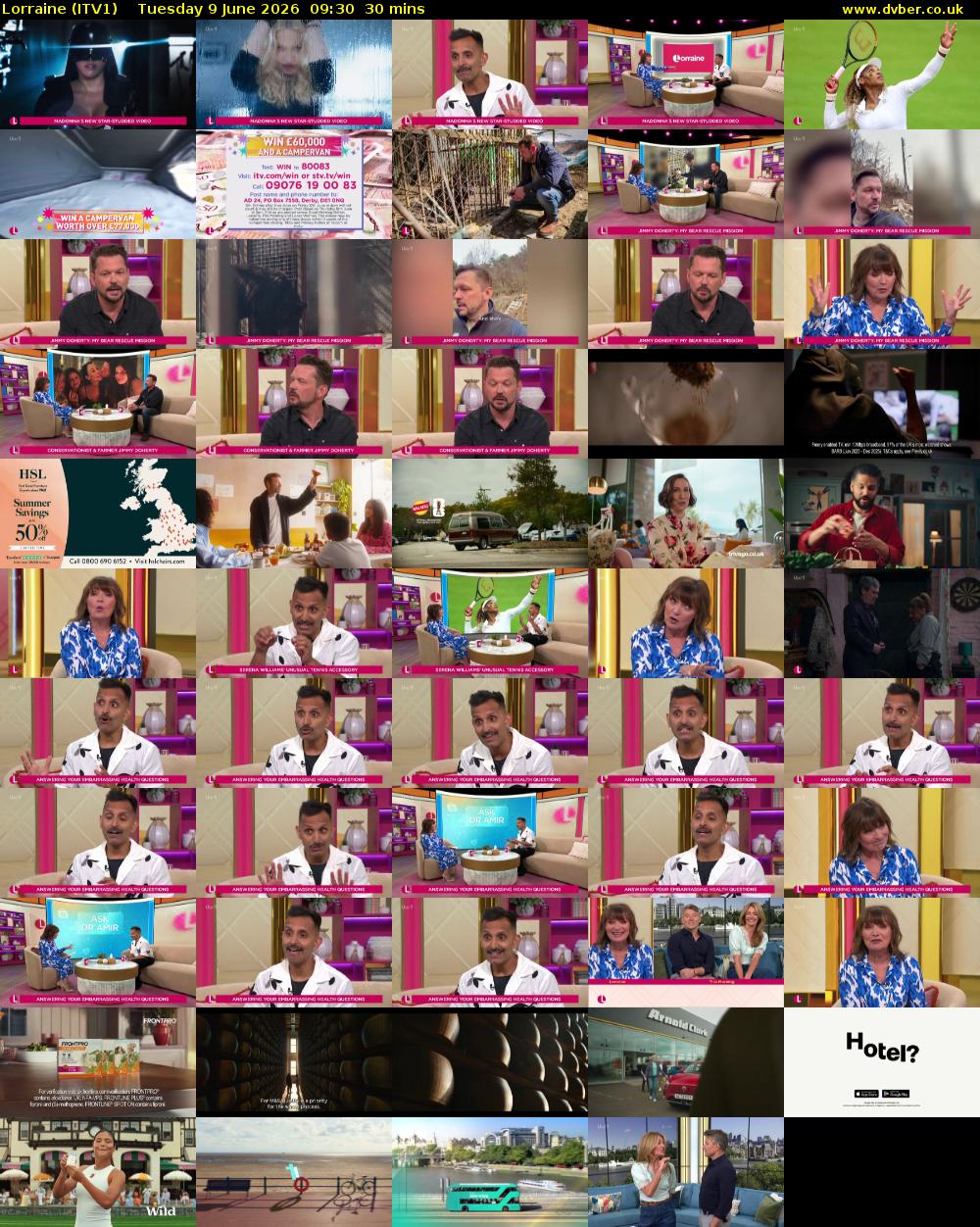 Lorraine (ITV1) Tuesday 9 June 2026 09:30 - 10:00
