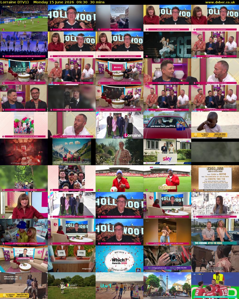 Lorraine (ITV1) Monday 15 June 2026 09:30 - 10:00