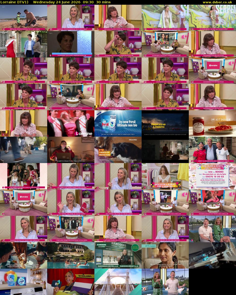 Lorraine (ITV1) Wednesday 24 June 2026 09:30 - 10:00