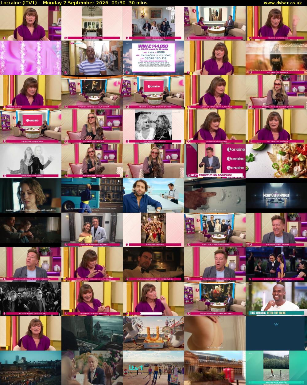 Lorraine (ITV1) Monday 7 September 2026 09:30 - 10:00