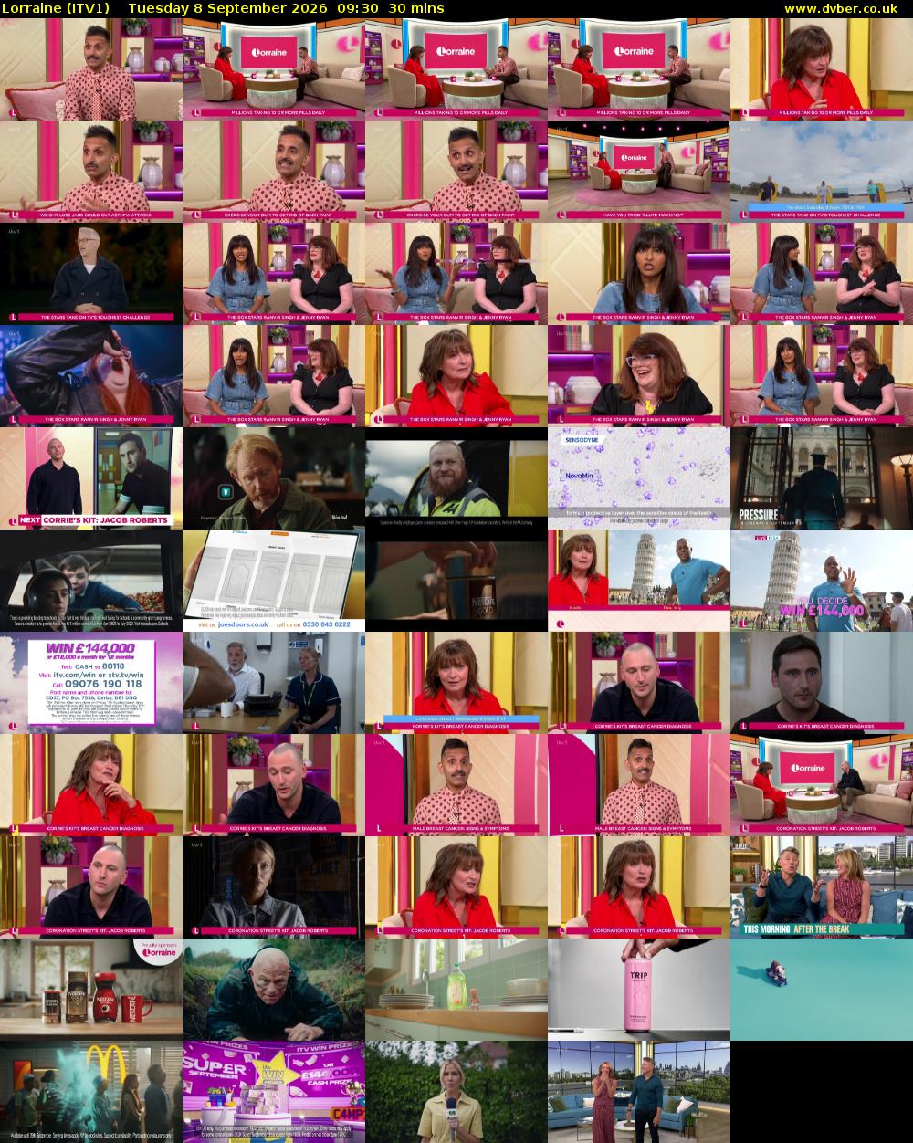 Lorraine (ITV1) Tuesday 8 September 2026 09:30 - 10:00