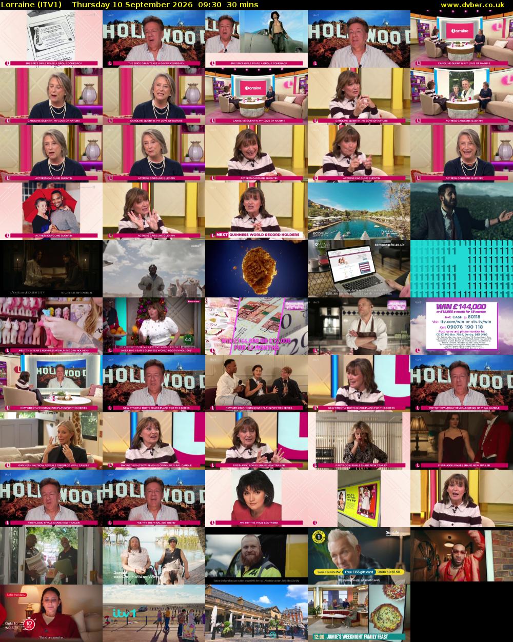 Lorraine (ITV1) Thursday 10 September 2026 09:30 - 10:00