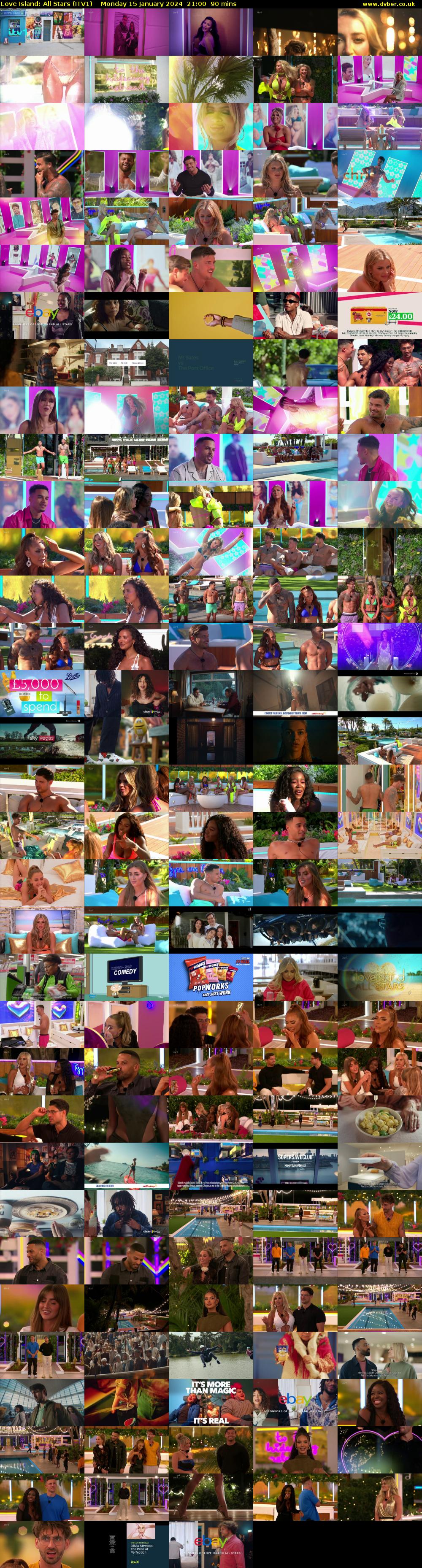 Love Island: All Stars (ITV1) Monday 15 January 2024 21:00 - 22:30