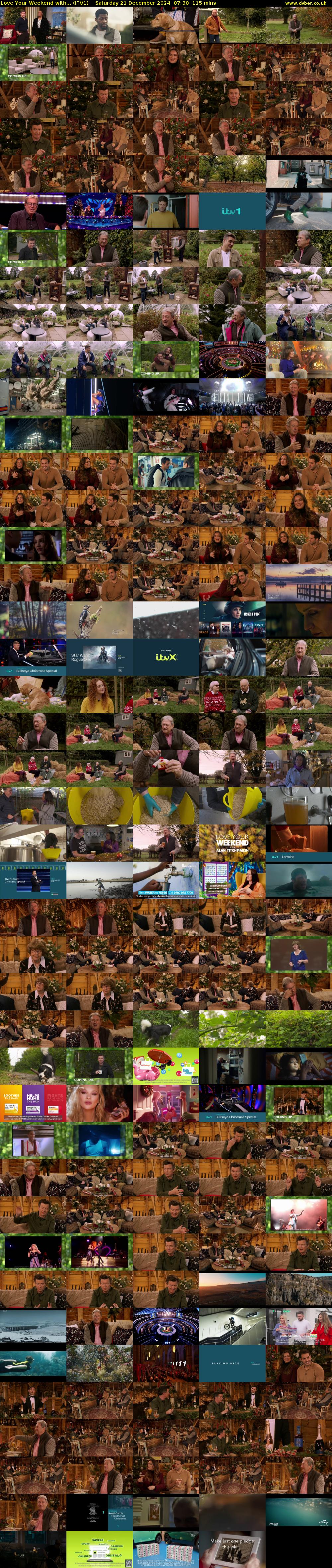 Love Your Weekend with... (ITV1) Saturday 21 December 2024 07:30 - 09:25