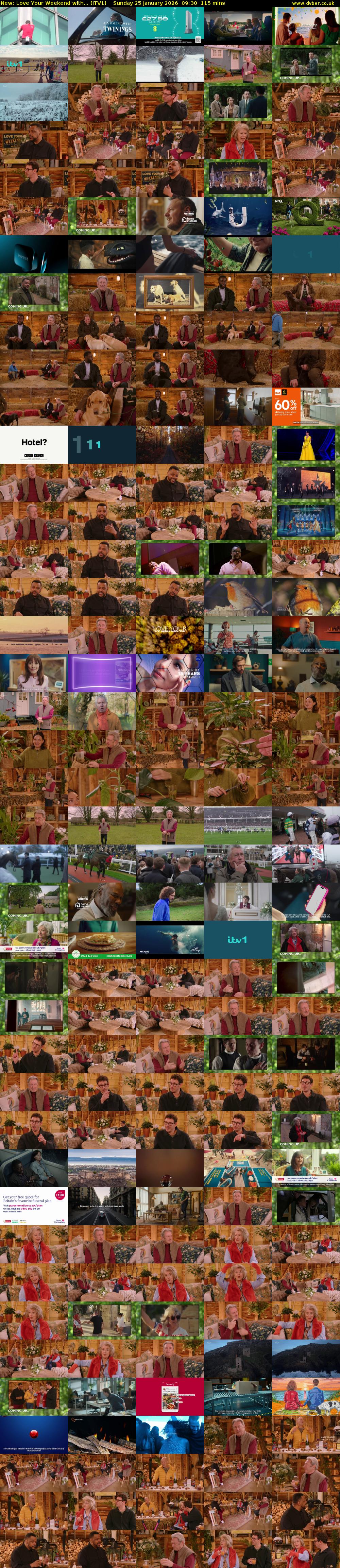 Love Your Weekend with... (ITV1) Sunday 25 January 2026 09:30 - 11:25