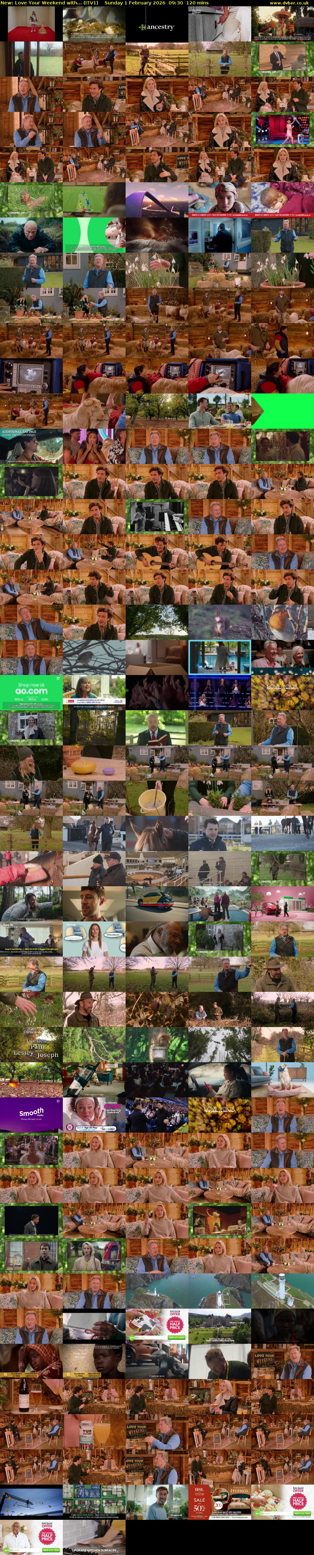 Love Your Weekend with... (ITV1) Sunday 1 February 2026 09:30 - 11:30