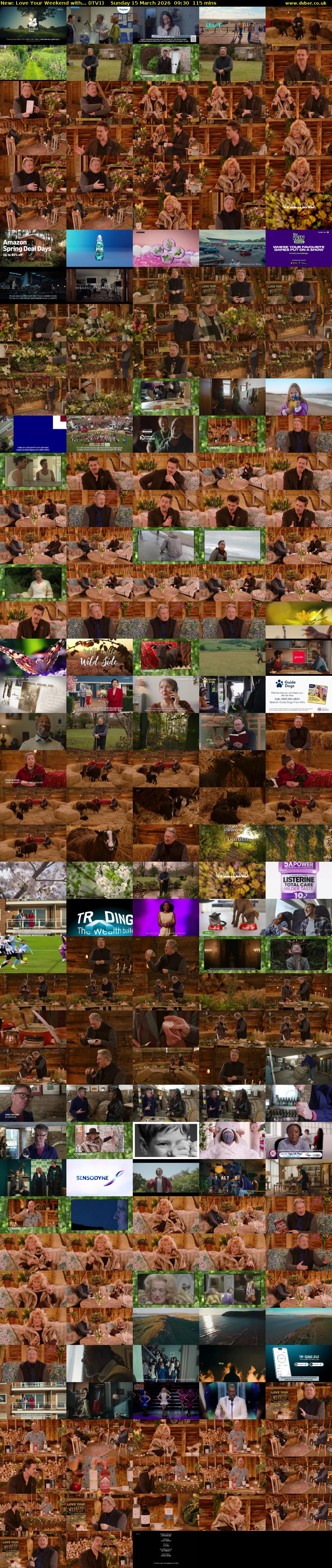 Love Your Weekend with... (ITV1) Sunday 15 March 2026 09:30 - 11:25