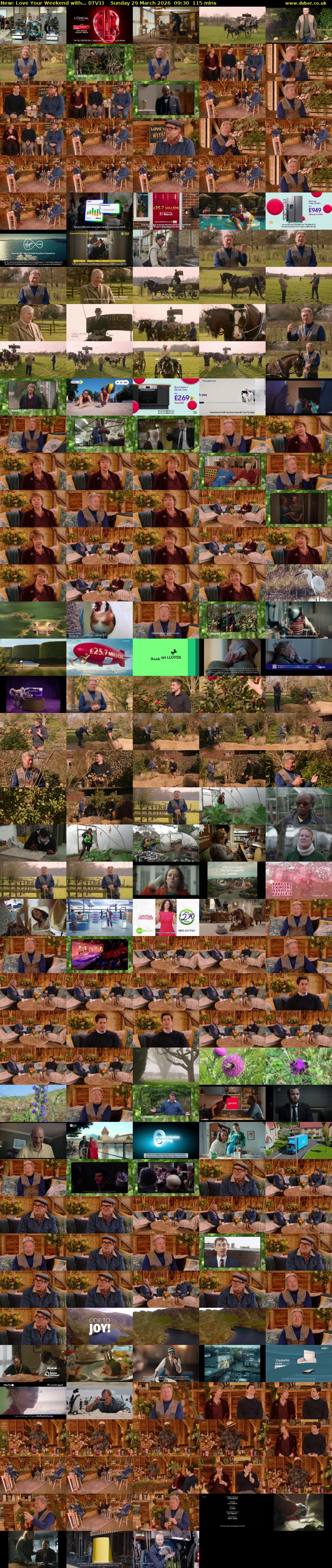 Love Your Weekend with... (ITV1) Sunday 29 March 2026 09:30 - 11:25