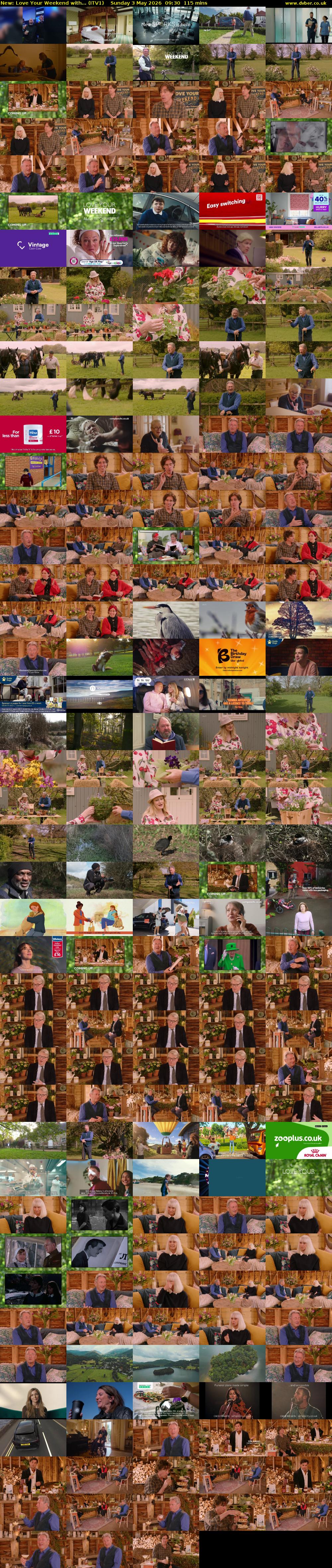 Love Your Weekend with... (ITV1) Sunday 3 May 2026 09:30 - 11:25