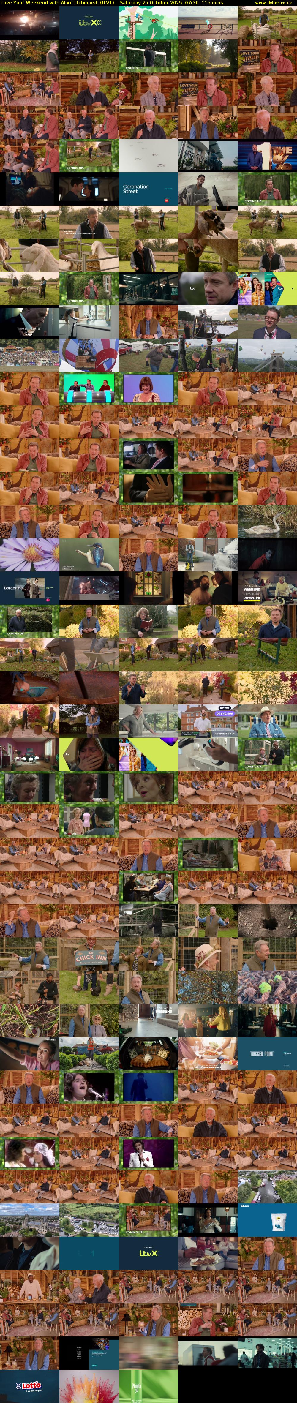 Love Your Weekend with Alan Titchmarsh (ITV1) Saturday 25 October 2025 07:30 - 09:25