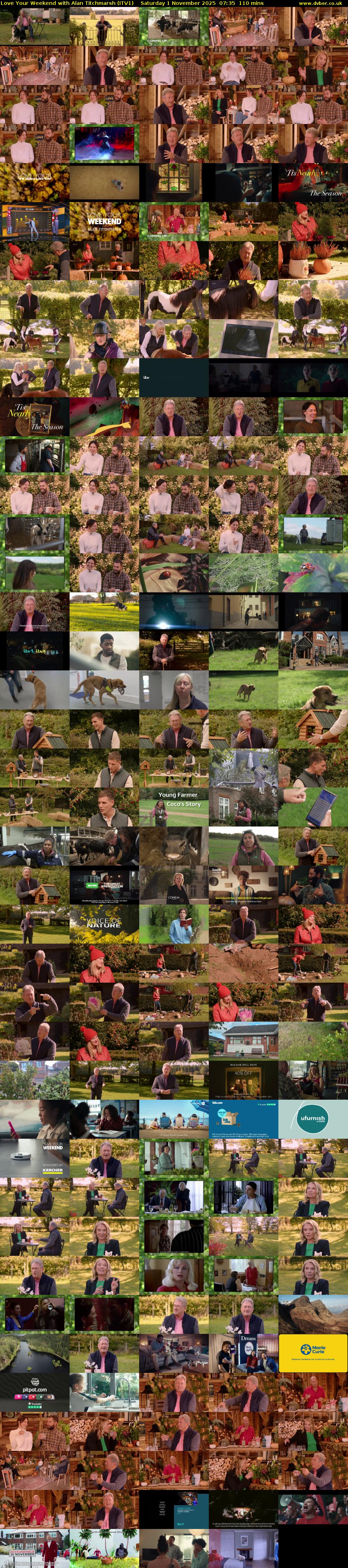 Love Your Weekend with Alan Titchmarsh (ITV1) Saturday 1 November 2025 07:35 - 09:25