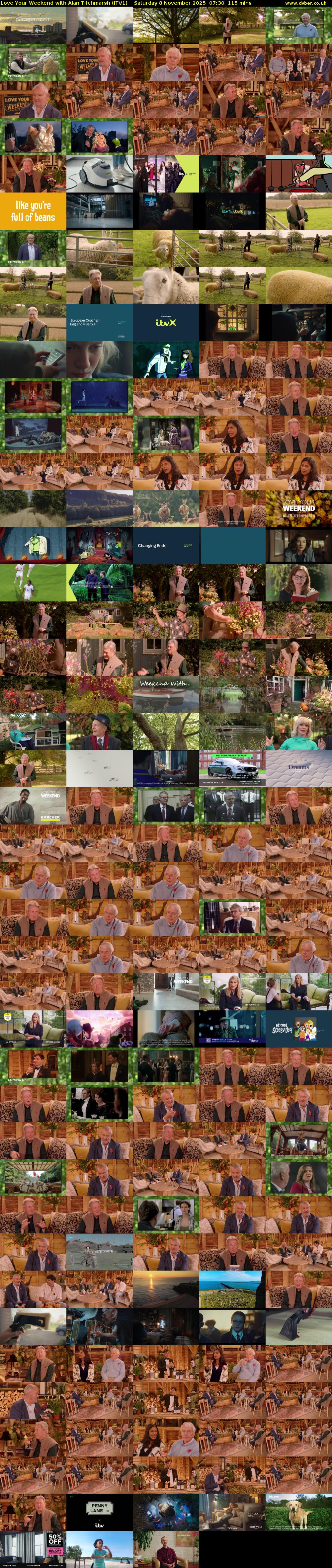 Love Your Weekend with Alan Titchmarsh (ITV1) Saturday 8 November 2025 07:30 - 09:25