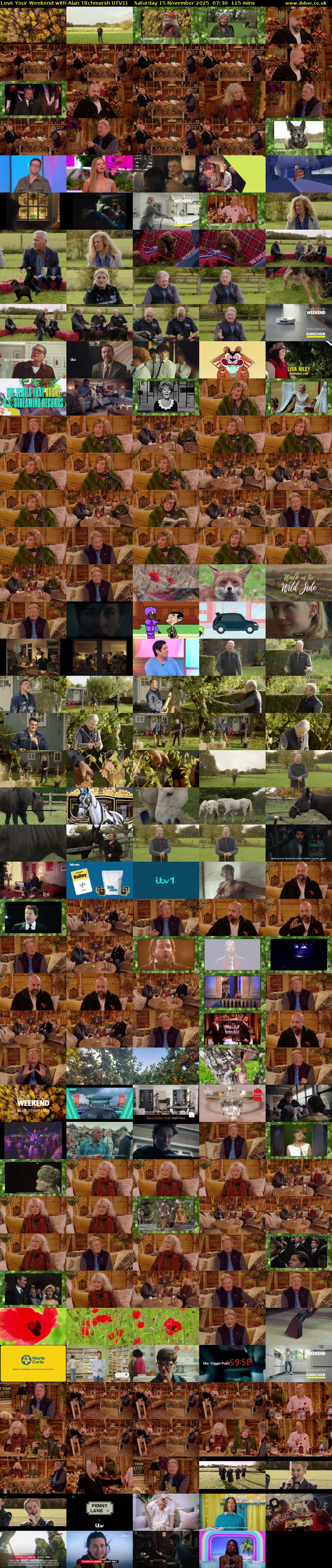 Love Your Weekend with Alan Titchmarsh (ITV1) Saturday 15 November 2025 07:30 - 09:25