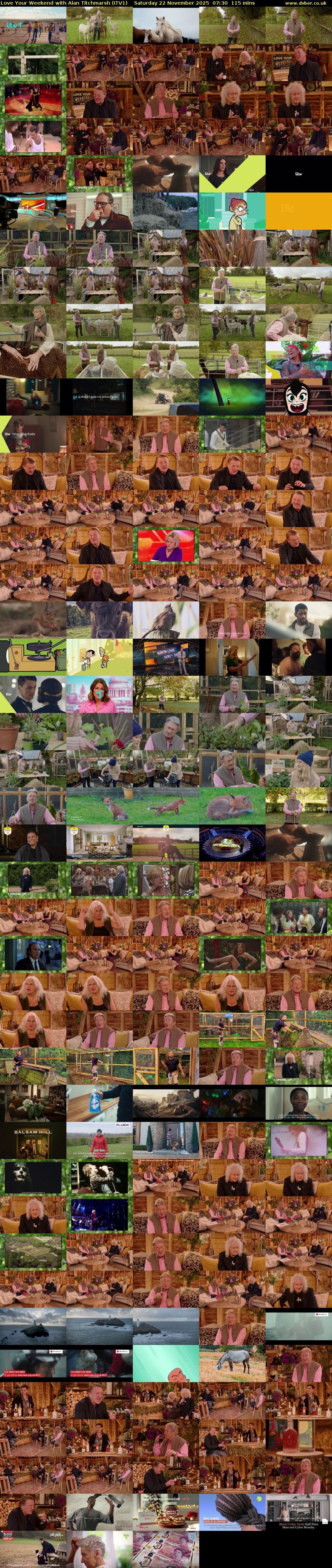 Love Your Weekend with Alan Titchmarsh (ITV1) Saturday 22 November 2025 07:30 - 09:25