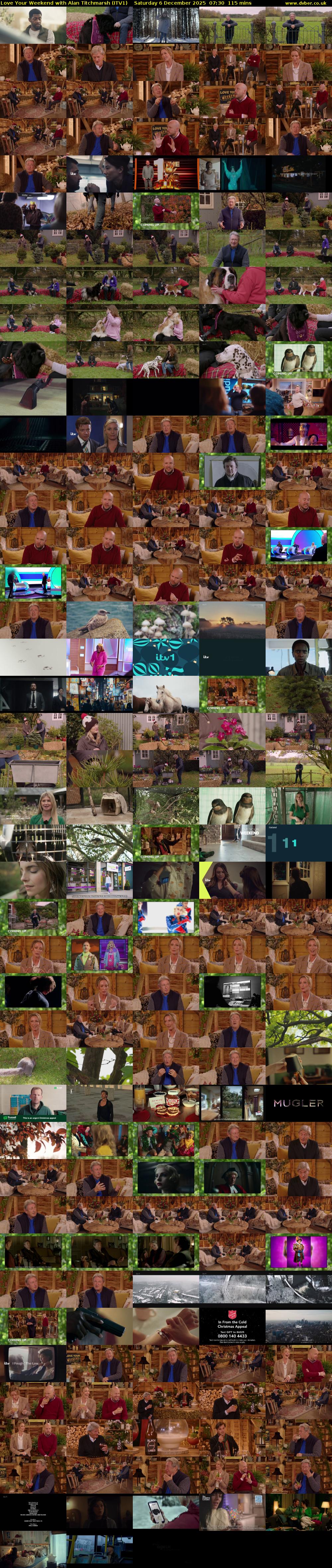 Love Your Weekend with Alan Titchmarsh (ITV1) Saturday 6 December 2025 07:30 - 09:25