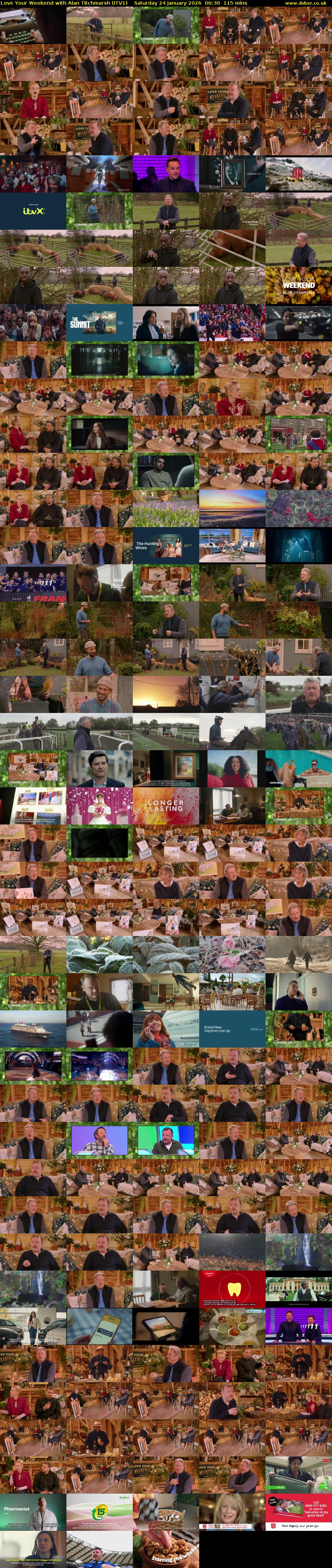 Love Your Weekend with Alan Titchmarsh (ITV1) Saturday 24 January 2026 06:30 - 08:25