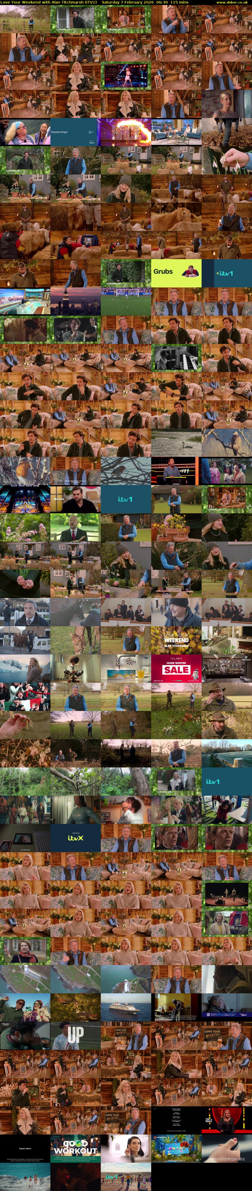 Love Your Weekend with Alan Titchmarsh (ITV1) Saturday 7 February 2026 06:30 - 08:25