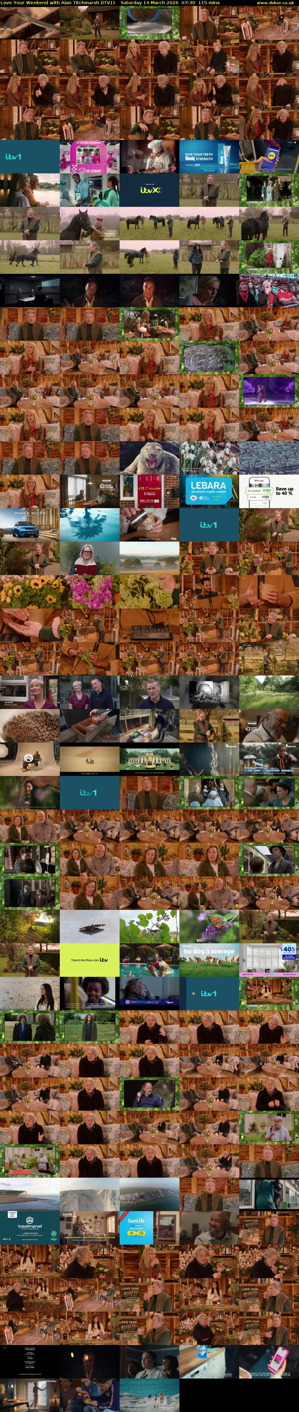 Love Your Weekend with Alan Titchmarsh (ITV1) Saturday 14 March 2026 07:30 - 09:25
