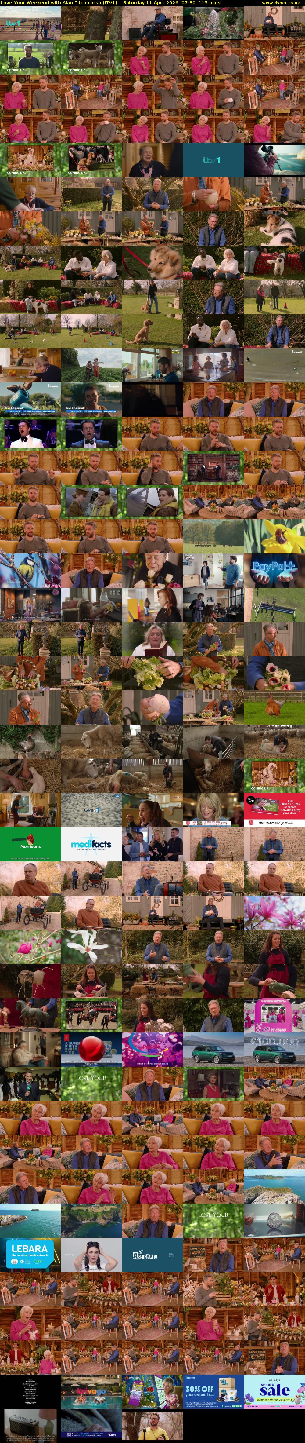 Love Your Weekend with Alan Titchmarsh (ITV1) Saturday 11 April 2026 07:30 - 09:25