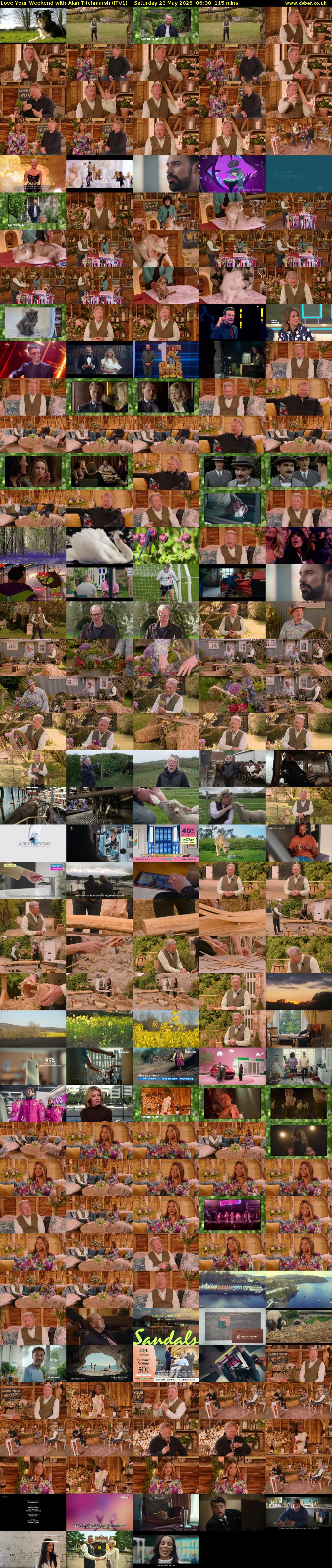 Love Your Weekend with Alan Titchmarsh (ITV1) Saturday 23 May 2026 06:30 - 08:25