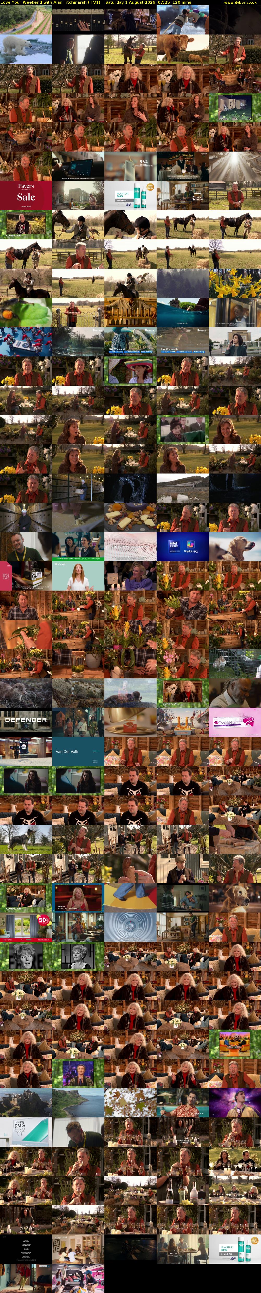 Love Your Weekend with Alan Titchmarsh (ITV1) Saturday 1 August 2026 07:25 - 09:25