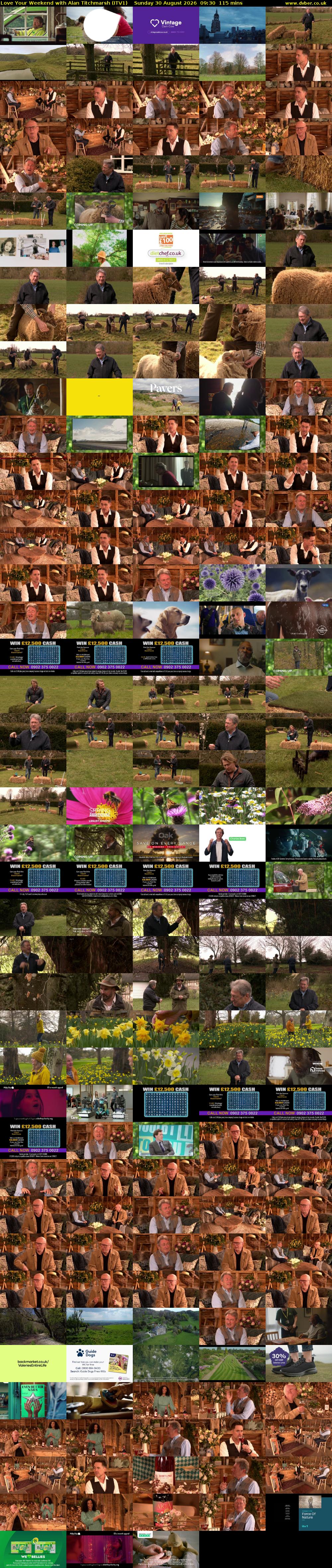 Love Your Weekend with Alan Titchmarsh (ITV1) Sunday 30 August 2026 09:30 - 11:25