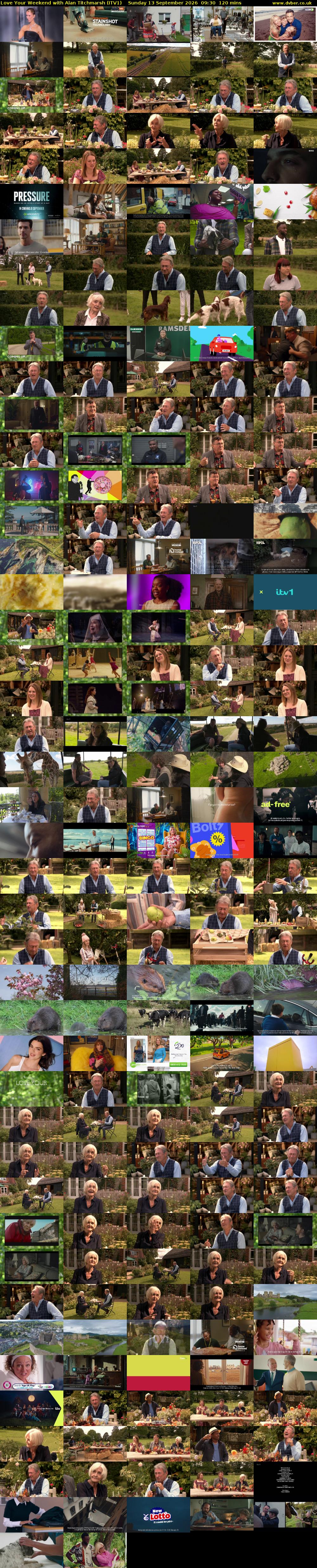 Love Your Weekend with Alan Titchmarsh (ITV1) Sunday 13 September 2026 09:30 - 11:30