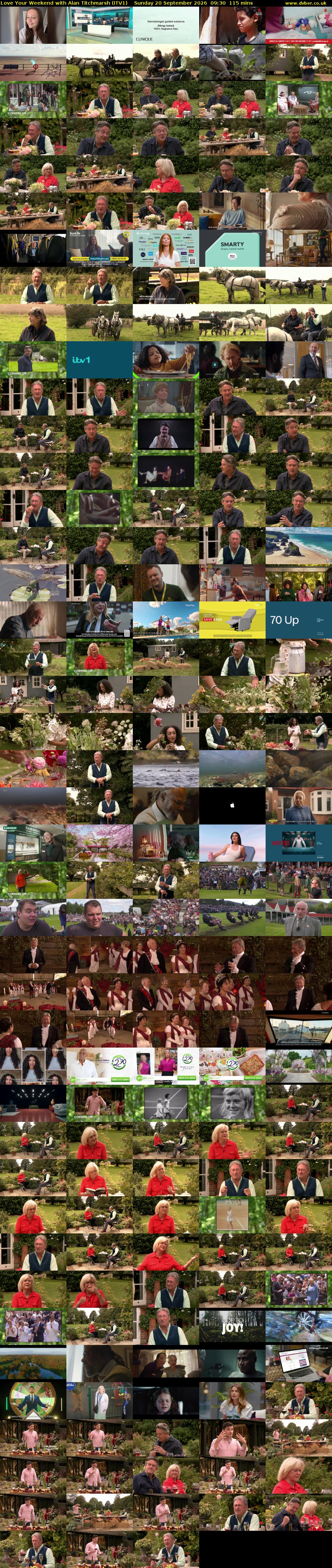 Love Your Weekend with Alan Titchmarsh (ITV1) Sunday 20 September 2026 09:30 - 11:25
