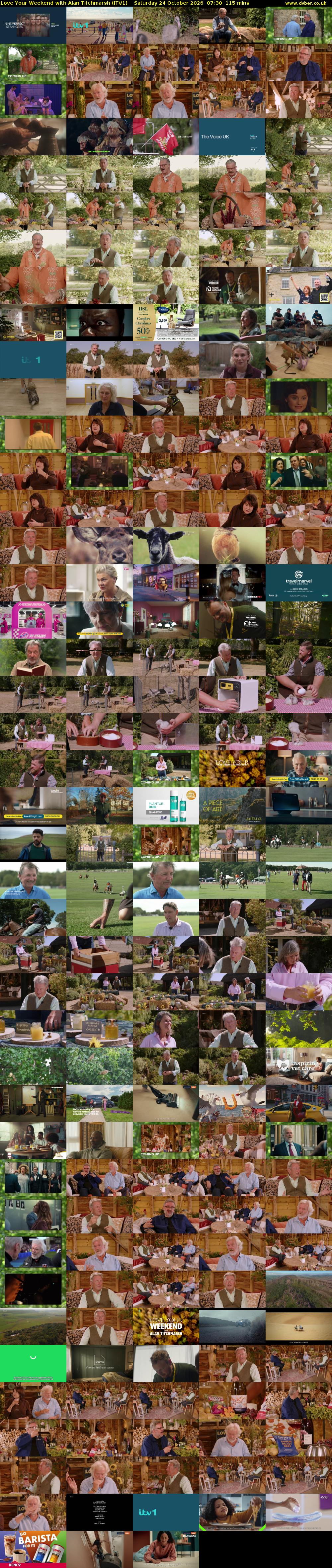 Love Your Weekend with Alan Titchmarsh (ITV1) Saturday 24 October 2026 07:30 - 09:25