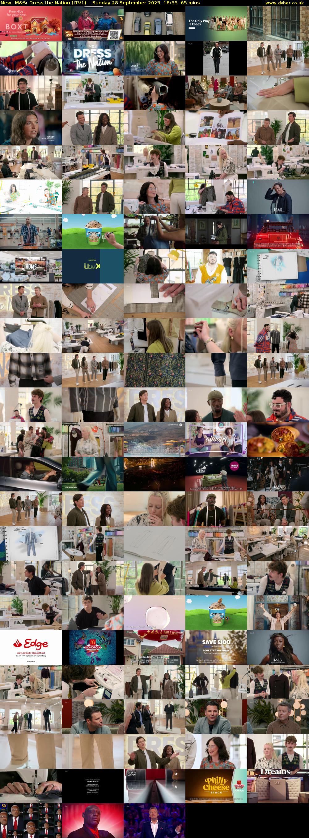 M&S: Dress the Nation (ITV1) Sunday 28 September 2025 18:55 - 20:00