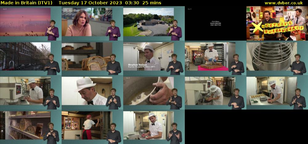 Made in Britain (ITV1) Tuesday 17 October 2023 03:30 - 03:55