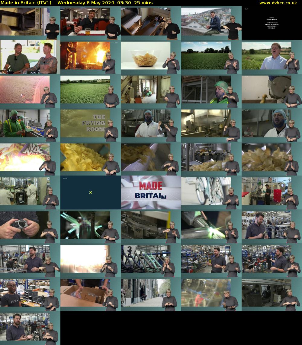 Made in Britain (ITV1) Wednesday 8 May 2024 03:30 - 03:55