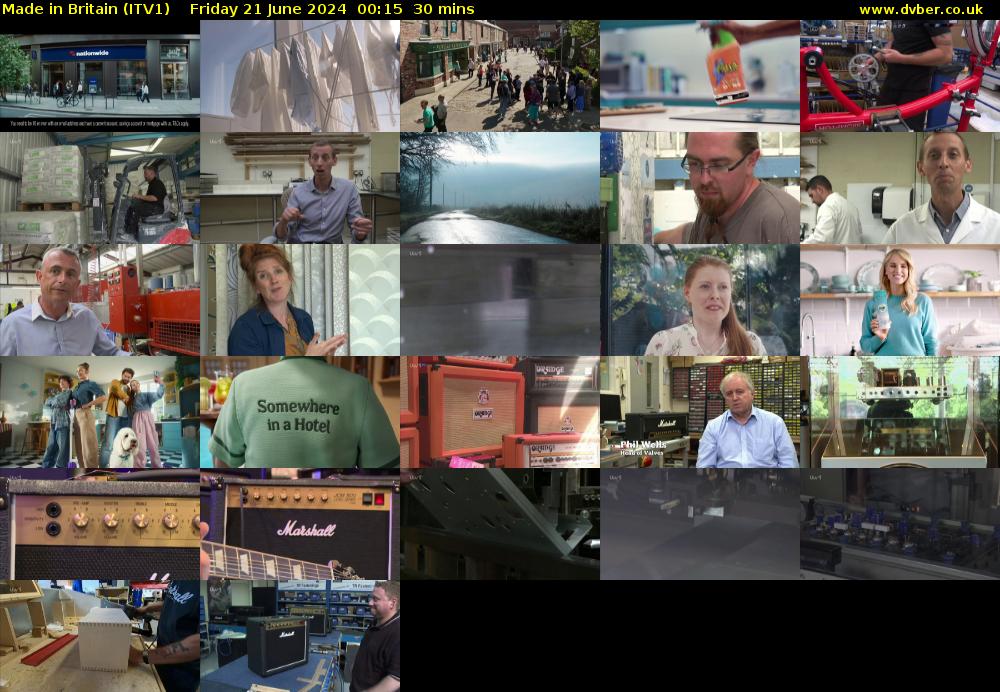 Made in Britain (ITV1) Friday 21 June 2024 00:15 - 00:45