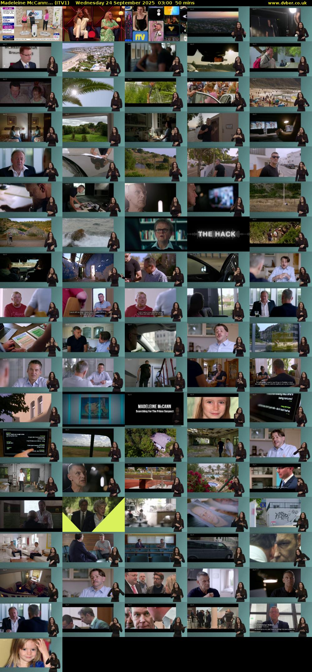 Madeleine McCann:... (ITV1) Wednesday 24 September 2025 03:00 - 03:50