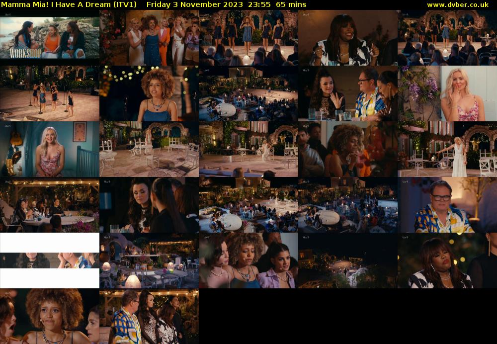 Mamma Mia! I Have A Dream (ITV1) Friday 3 November 2023 23:55 - 01:00
