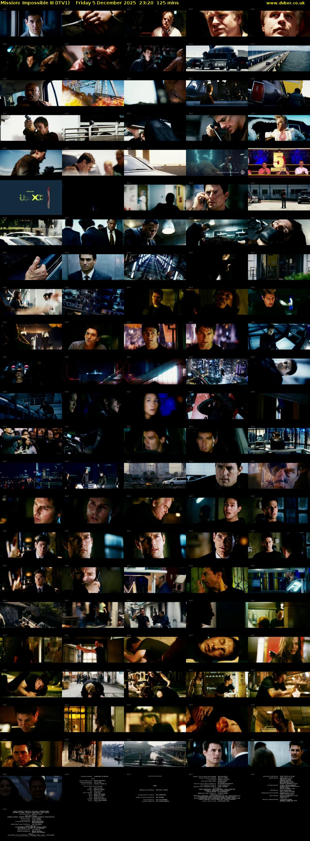 Mission: Impossible III (ITV1) Friday 5 December 2025 23:20 - 01:25