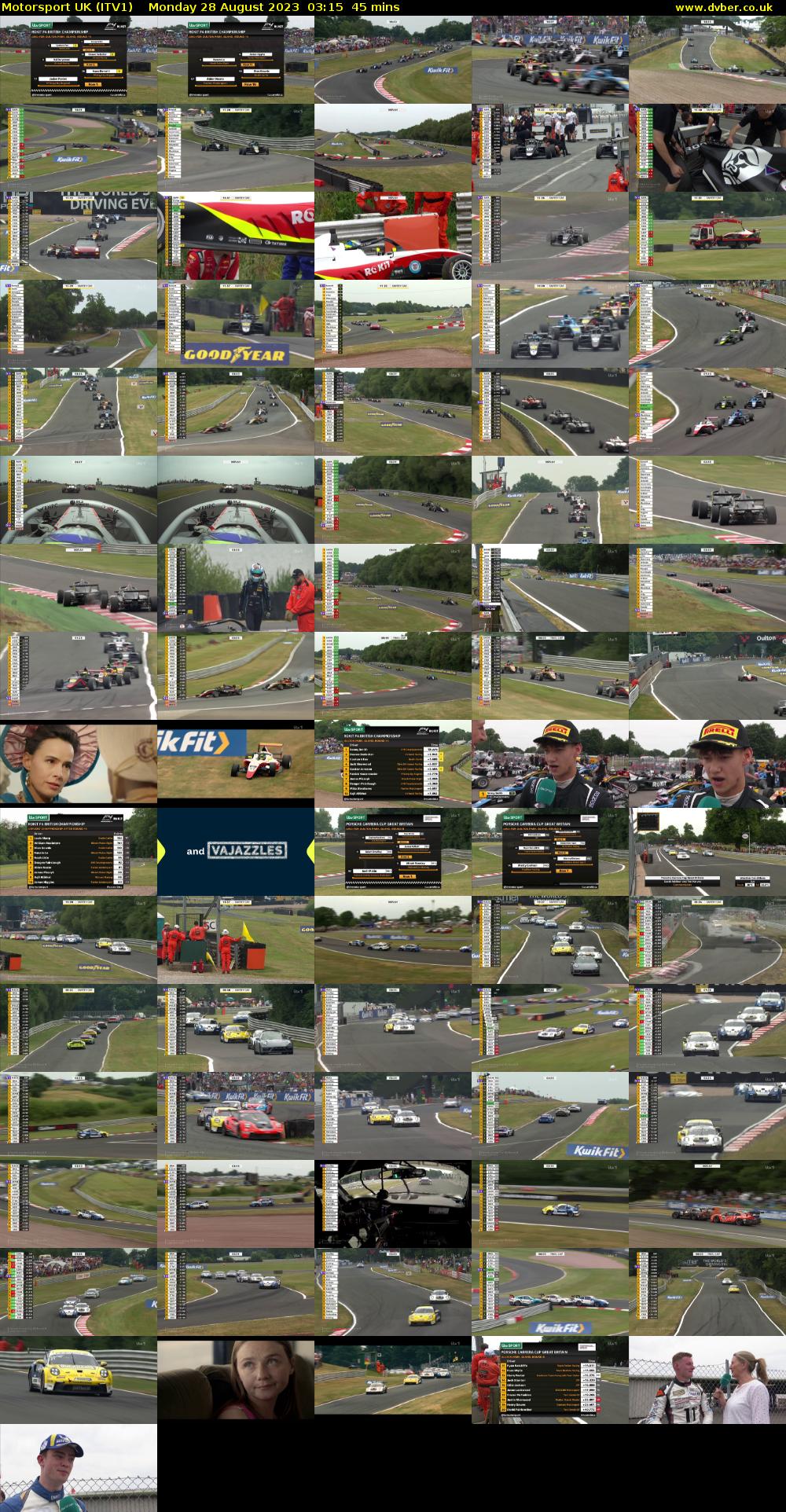 Motorsport UK (ITV1) Monday 28 August 2023 03:15 - 04:00