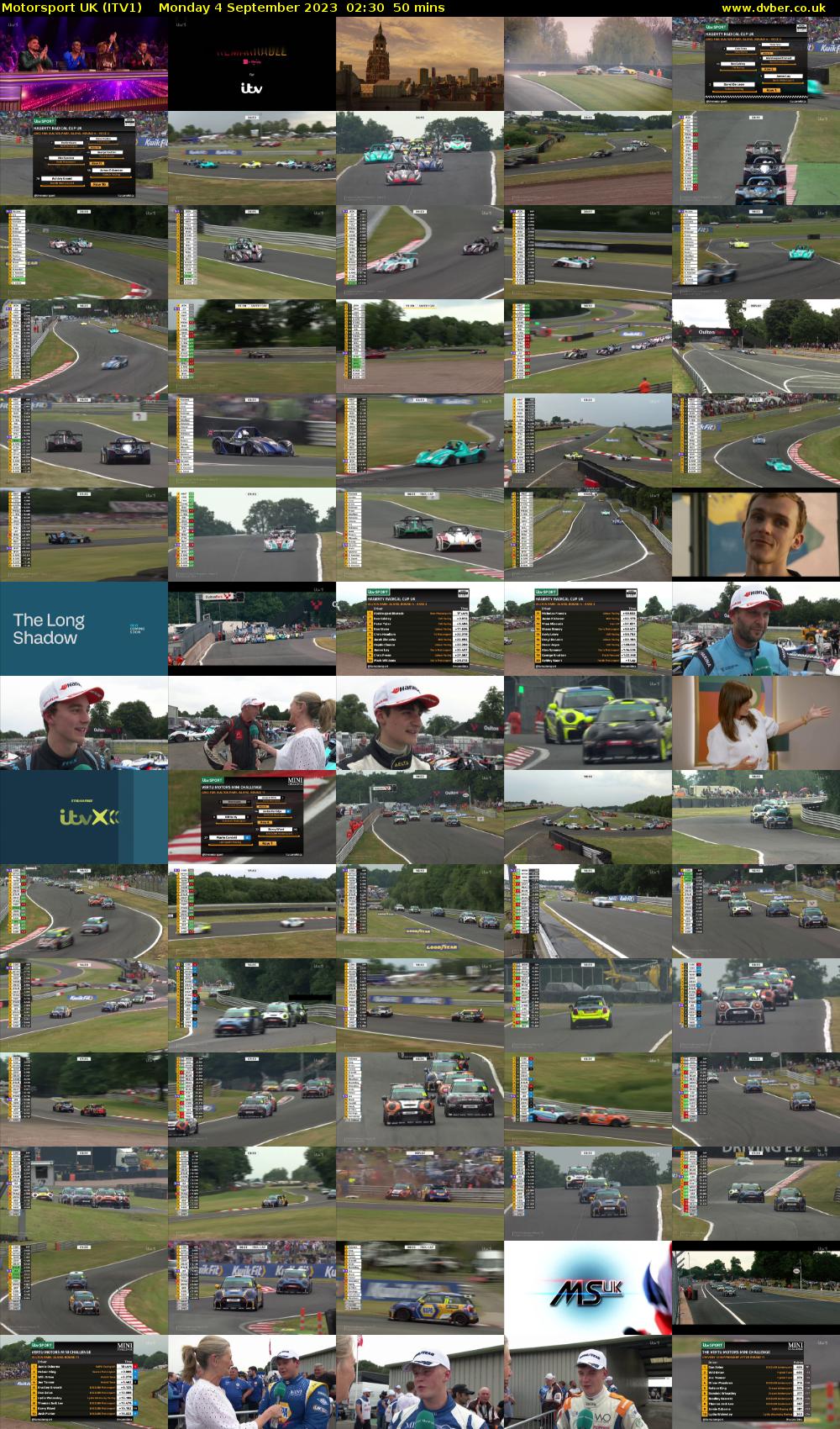 Motorsport UK (ITV1) Monday 4 September 2023 02:30 - 03:20